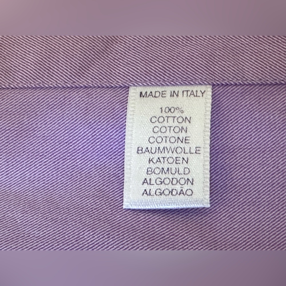 Ralph Lauren Purple Label Lavender 100% Cotton Button Down Men’s Shirt Size M - Picture 11 of 14